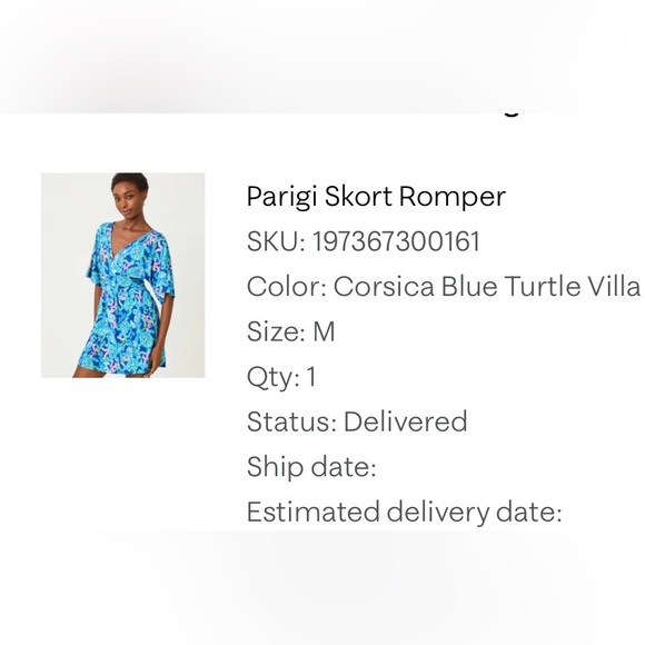 NWT Lilly Pulitzer Vibrant Parigi Skort Romper, Size Medium - Picture 3 of 15